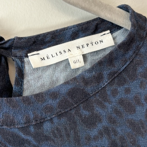 Blue and black animal print tunic in light synthetic material - Picture 5 of 5